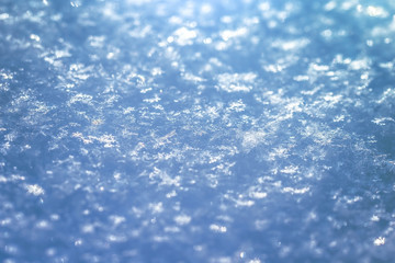 Macro background of fresh snowflake texture