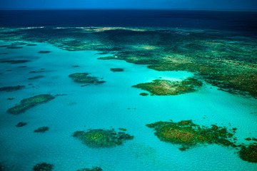 Aerial photo from Great Barrier Reef in Cairns, Australia