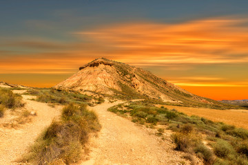 The desert of the bardenas reales in navarra
