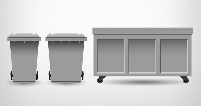 Ecology and segregation. Garbage container, various shapes