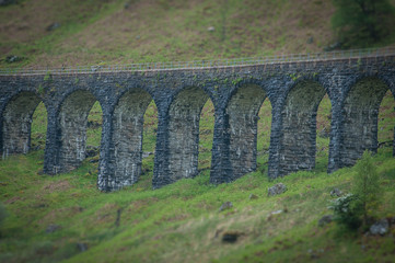 Detail of the stone arches of the railway bridge at Crianlarich, Scotland. Concept: Scottish...