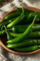 Raw Green Organic Serrano Peppers