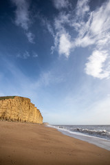 The dramatic cliffs at West Bay on the Dorset Jurassic coast