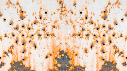 white rusty damaged weathered metal texture background banner