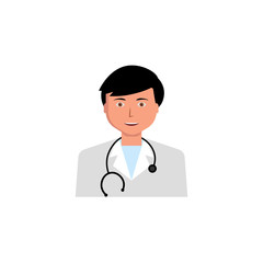 Fototapeta premium Flat icon of doctor. Physician icon. Colorful icon of doctor