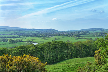 Fototapeta na wymiar A view across the River Lune valley in Spring