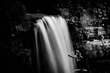 close up of a long exposure waterfall photograph