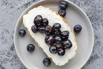 toast bread and different toppings from above