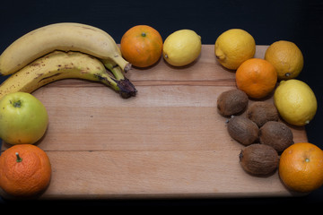 Fruit on a wooden backgraund