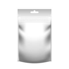 Realistic blank white pouch doypack with zip lock
