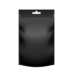 Realistic blank black pouch doypack with zip lock