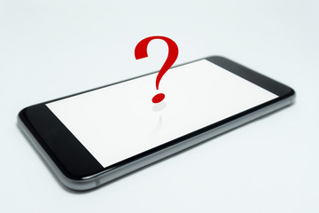 Question mark on mobile phone