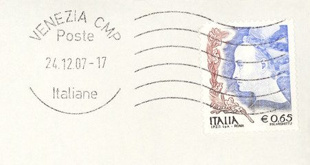 Briefmarke stamp Italien Italy Italia Frau Profil 65 Roma Italiane Venezia Post Brief Letter Mail