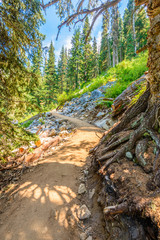 Beautiful Mountain Trail View at Joffre Lakes, British Columbia, Canada.