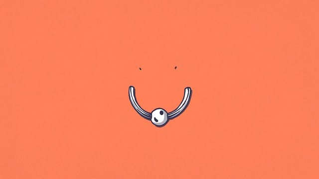 Loopable hand drawing 2d animation of piercing ring.