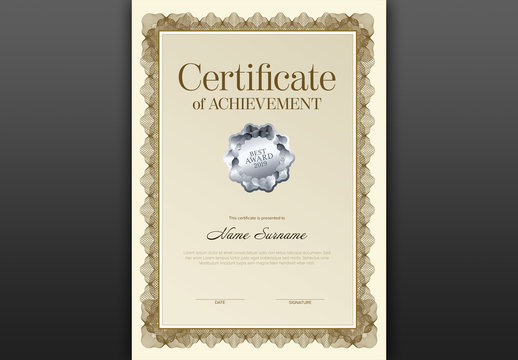Classical Certificate Layout with Guilloche Border