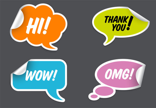 Bubbles Comic Stickers with Text Layout