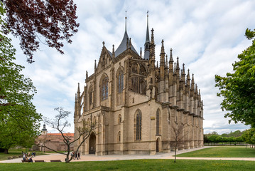 Fototapeta na wymiar Saint Barbara's Church (Chram svate Barbory) a gothic church in Kutna Hora, Czech Republic