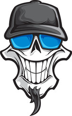 Skull with hat and sunglasses