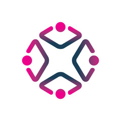 circle color star group people logo design