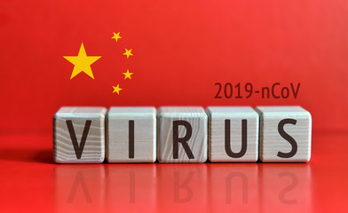 Fototapeta na wymiar Concept Coronavirus from the Republic of China. Stamp 2019-nCoV