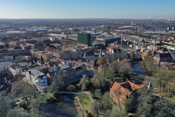 Bergedorf in Hamburg, Innenstadt aus der Luft