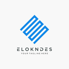 abstract Initial E logo design modern mono line concept. Vector design template elements for your application or corporate identity.- vector