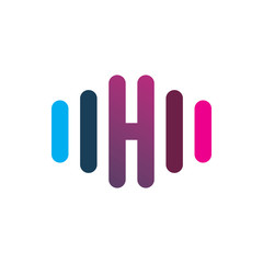 creative color fence letter h chart logo design