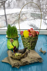 Easter eggs. Happy easter card. Multi-colored Easter eggs. Easter. Easter background. Easter eggs....