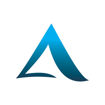 Triangle Blue Font Letter Logo Design