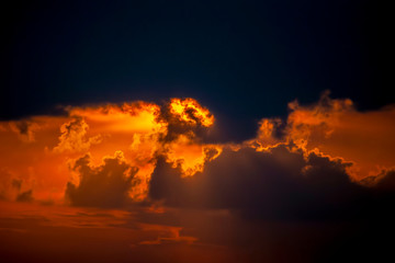 the expressive contrast of the clouds in the sky