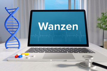 Wanzen – Medizin/Gesundheit. Computer im Büro mit Begriff auf dem Bildschirm. Arzt/Gesundheitswesen