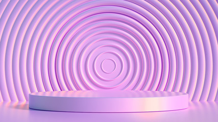 Obraz premium Elegant metal background with pedestal, podium and studio. 3d illustration, 3d rendering.
