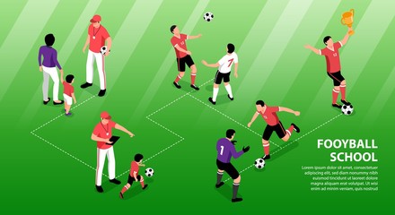 Football School Isometric Infographics