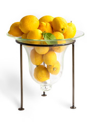 lemons in a glass vase
