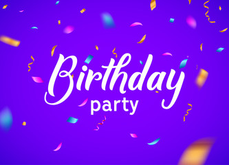 Birthday celebrate party confetti background. Fun carnival birthday decoration vector