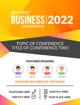 Business Conference Simple Template Invitation. Geometric Magazine Conference Or Poster Business Meeting Design Banner