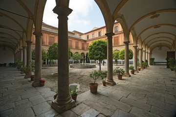 Sacromonte Monastery clouster. The monastery was built at the holy place where Romans executed...