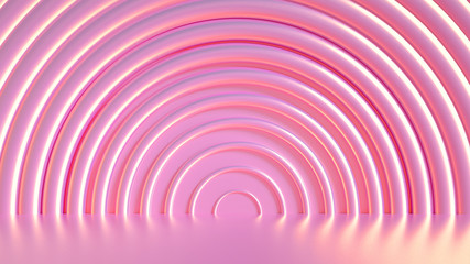 Elegant metal background with pedestal, podium and studio. 3d illustration, 3d rendering.