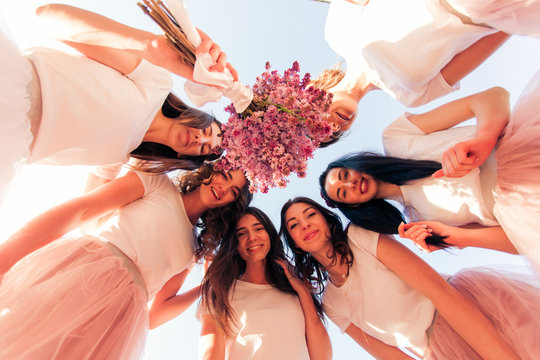 Crazy party time of beautiful stylish women