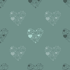 Tileable heart shape pattern - beautiful pattern of a heart shape in modern blue grey color