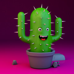 personaje cactus feliz