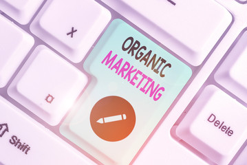 Conceptual hand writing showing Organic Marketing. Concept meaning getting your customers to come...