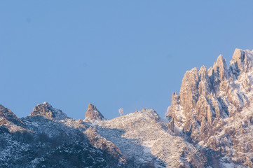Winter landscape in apuan alps near seravezza, the souther part of the famous mountain range where...