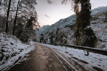 Winter landscape in apuan alps near seravezza, the souther part of the famous mountain range where...