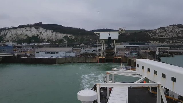 Timelapse Footage Of Ferry Leaving Port Of Dover.