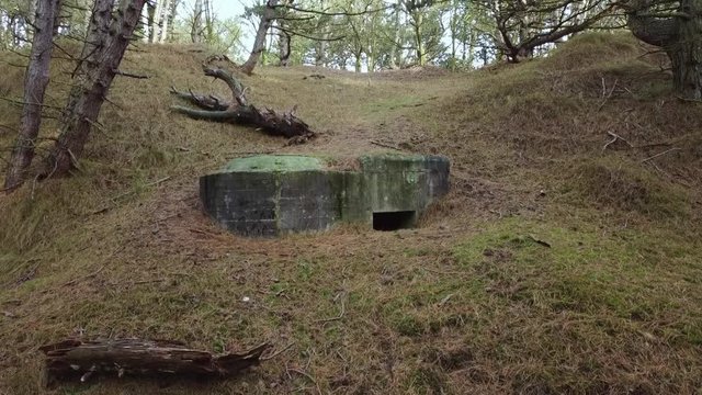 This abandoned bunker is called a Tobruk and is located in a forest in the Netherlands.