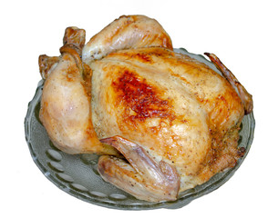 fried chicken on a white background, isolate