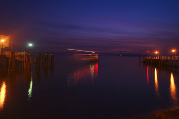 Lake trasimeno at blue hour, Italy