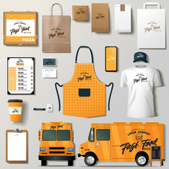 Vector bakery corporate branding identity template design set. - obrazy, fototapety, plakaty